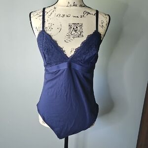 Elegant Navy Lace Bodysuit VS
